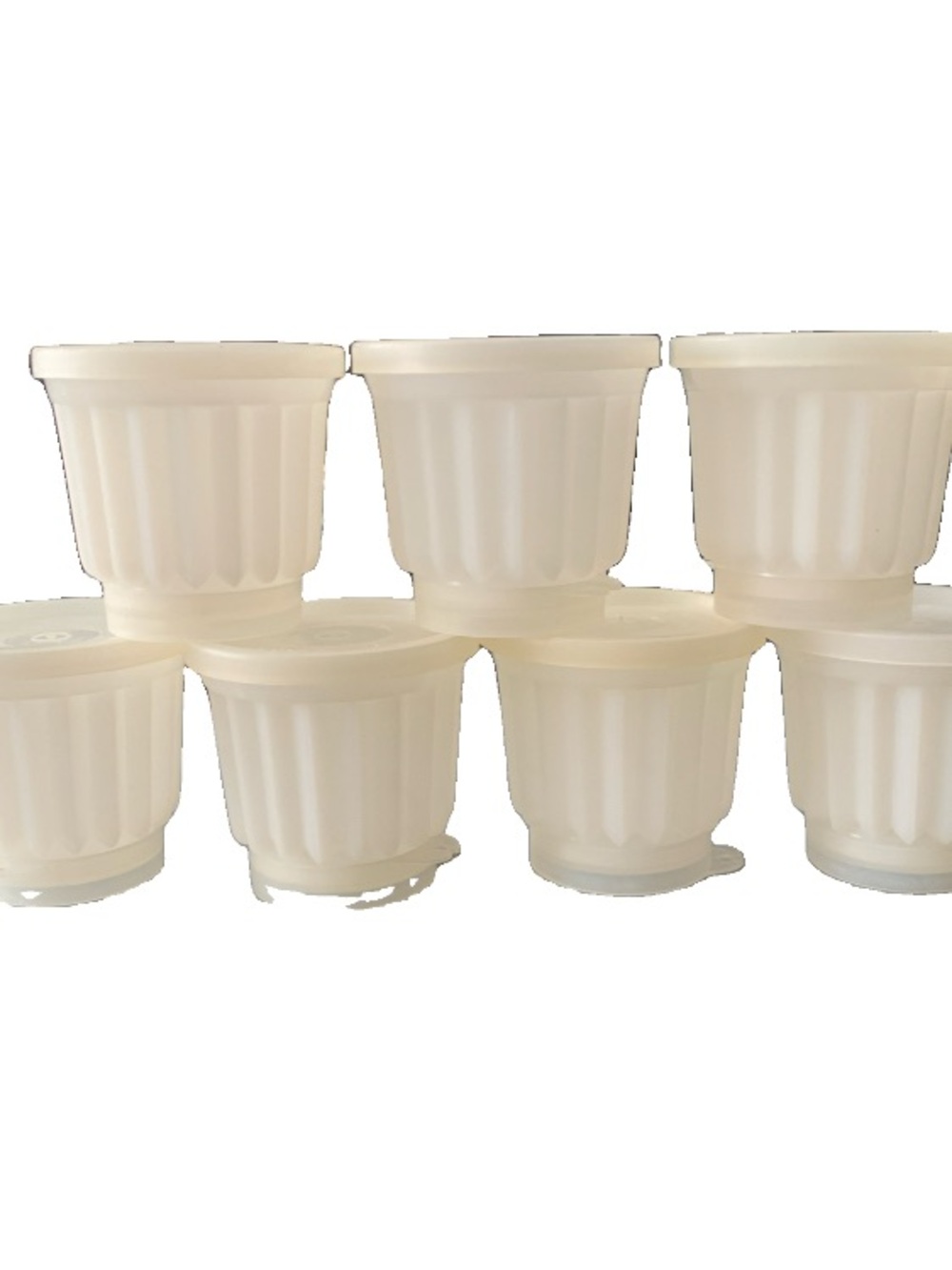 Vintage Tupperware Jel-N-Serve Jello Jell o Molds Lot of 7 With Lids #297 USA